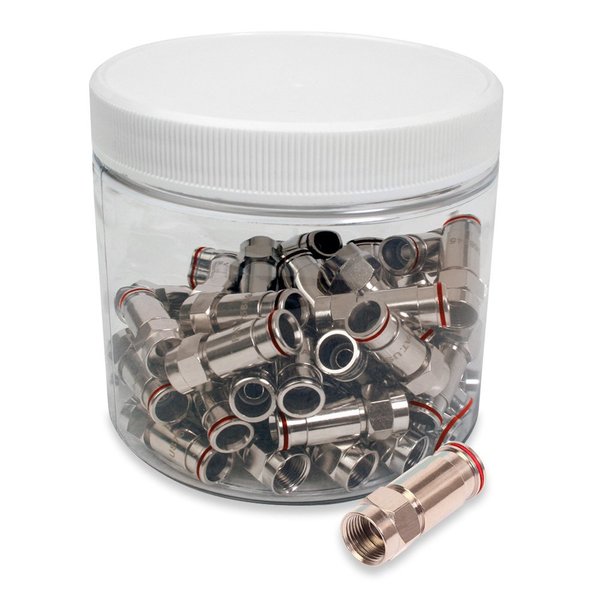 Quest Technology International F (Male) Compression Connectors, 75 Ohm - Rg-59, 50/Jar COM-1359-50J